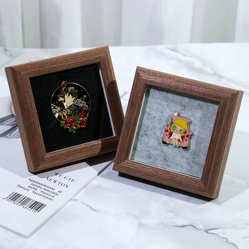 迷你方形徽章胸针展示收纳盒