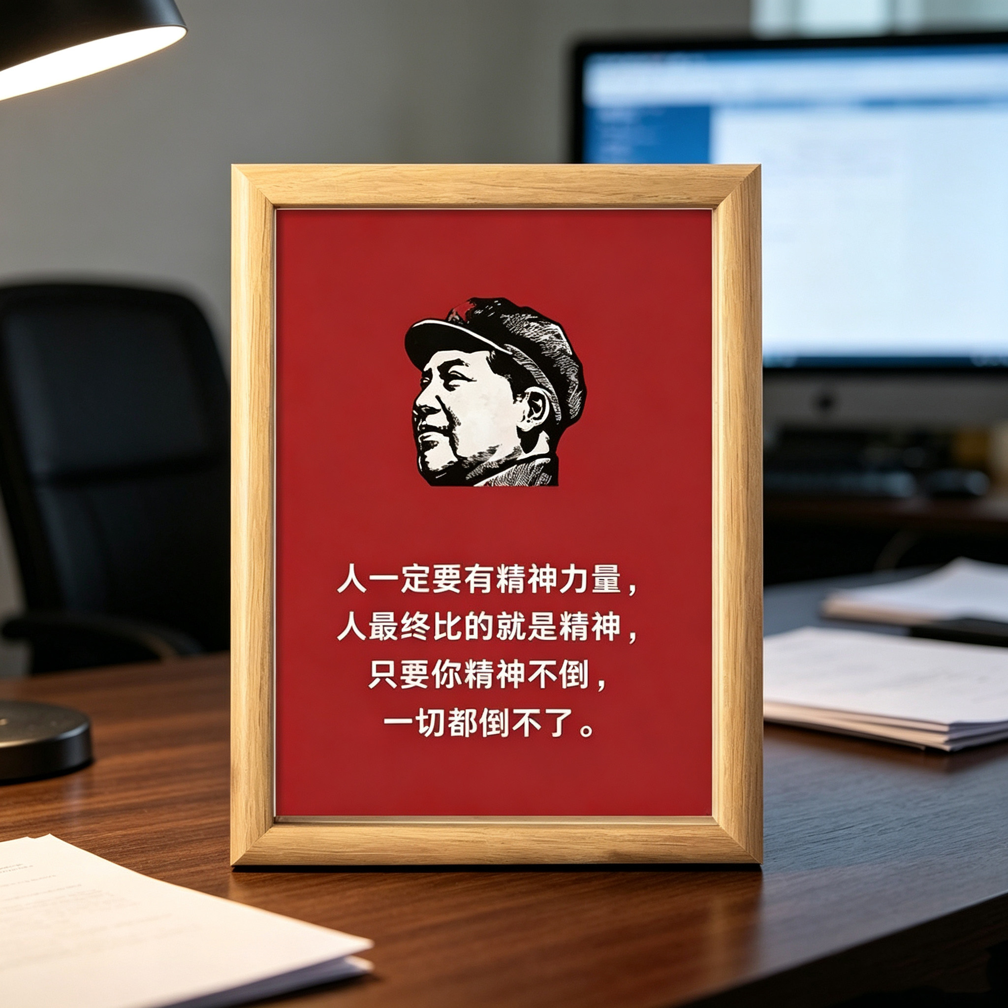 毛主席励志语录桌面相框摆件