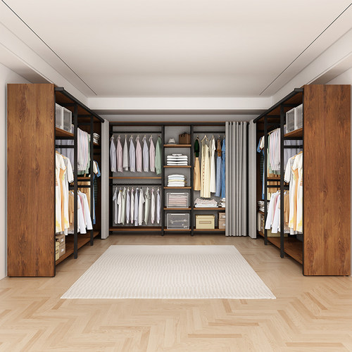 步入式金属衣柜家用防尘衣柜简易挂衣架组装卧室置物架衣帽间架子