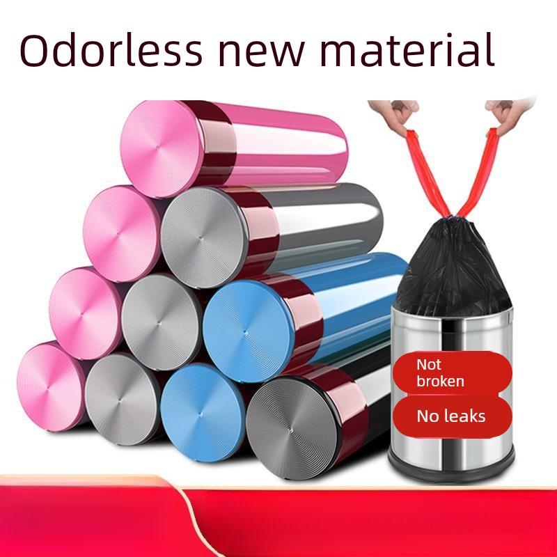 加厚抽绳垃圾袋家用黑色大号日用厨房手提塑料袋垃圾袋收纳盒/袋