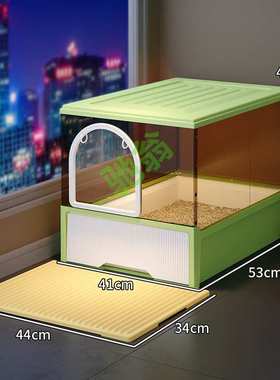 yut猫砂盆全封闭隔臭抽屉式超大号防外溅猫厕所防带砂幼猫屎盆猫