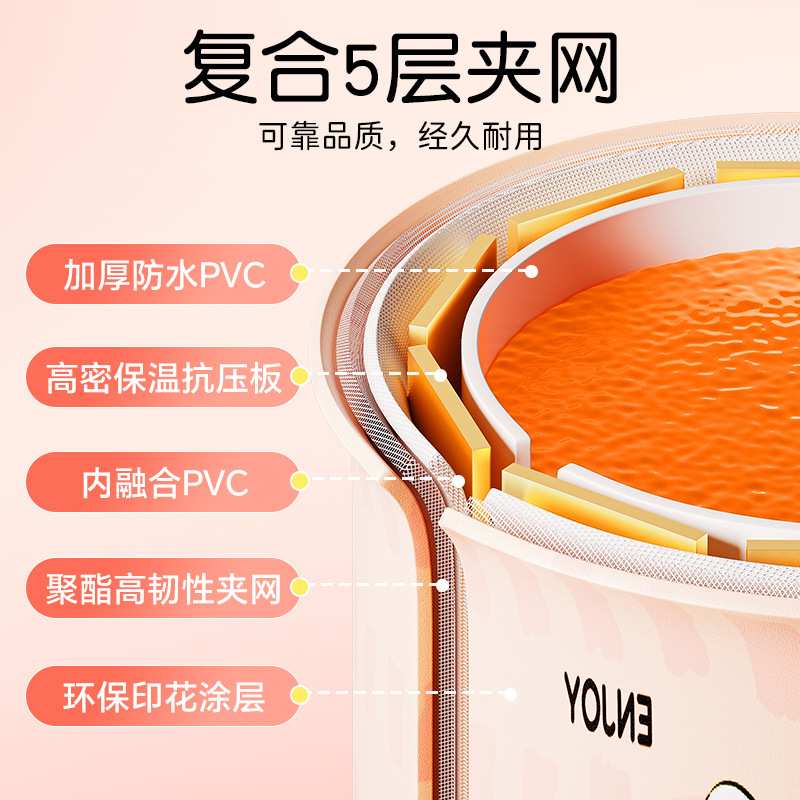 圈奇泡澡桶免安装大人可折叠便携式儿童洗澡桶免安装一秒速开浴桶