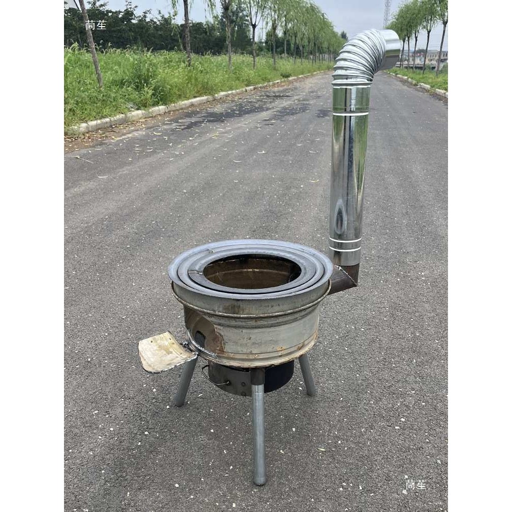 汽车轮毂柴火炉加厚农村柴火灶便携柴煤两用钢圈灶台地锅厂家