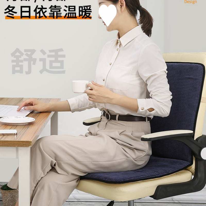 加热坐垫靠背一体办公室取暖神器发热椅垫久坐电热垫插电座椅暖腰