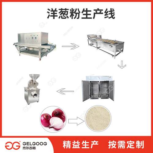 洋葱粉流水线机械 圆葱去皮清洗烘干磨粉设备 洋葱粉加工生产线