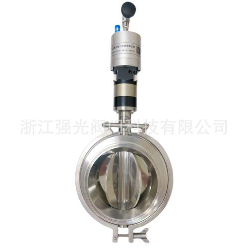 气动马达360°旋转卡盘快装卫生级食品级不锈钢气动旋转多瓣蝶阀