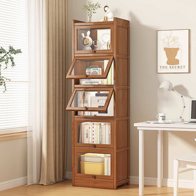 靠墙收纳柜子多层落地一体式家用客厅学生卧室书柜书架简易置物架