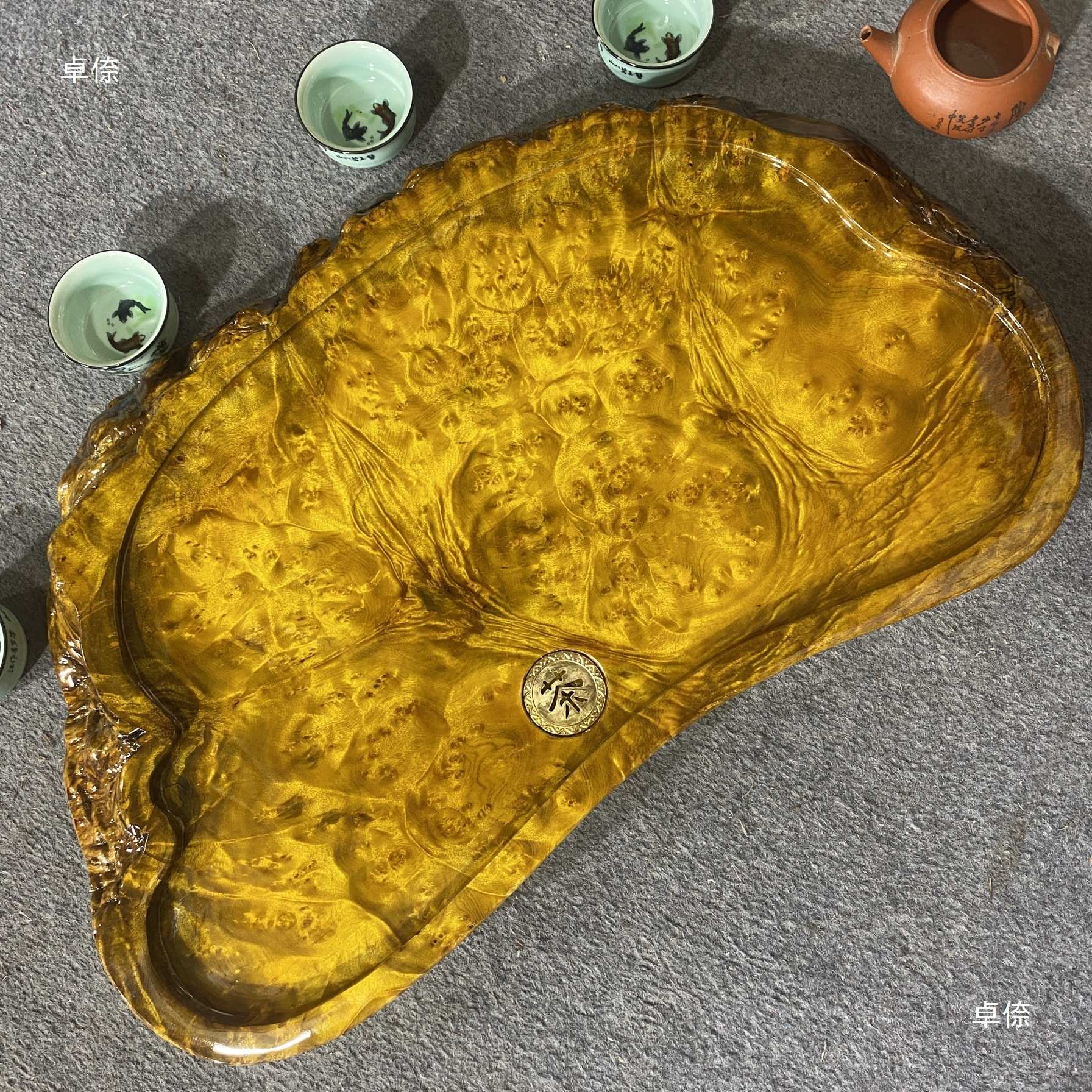 樟实木随型茶盘茶几迷你版家用办公茶海茶空间现代风格轻奢