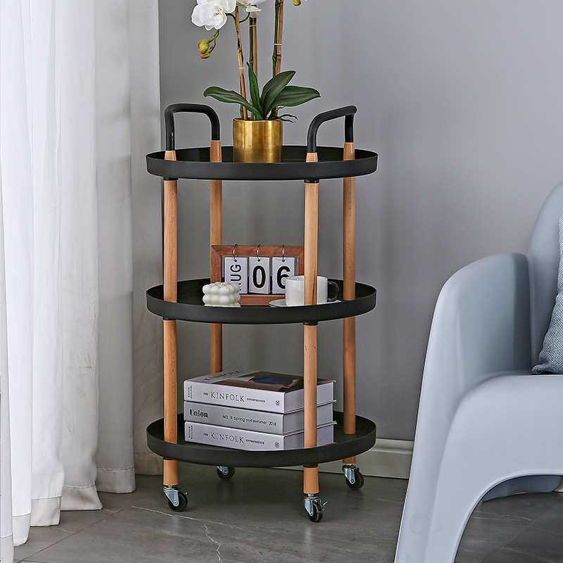 可移动家用客厅茶几网红置物架小推车北欧简约现代风落地收纳架
