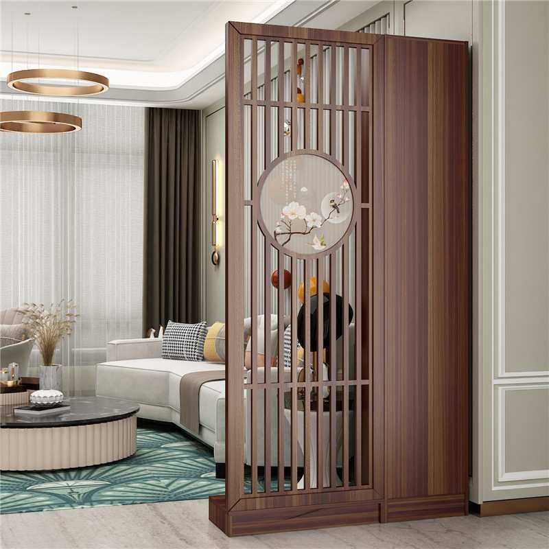 客厅新中式屏风隔断装饰墙遮挡实木置物架镂空现代轻奢入户玄关柜,电子元器件市场,其它元器件,淘宝优惠券,粉丝福利购,淘宝优惠卷