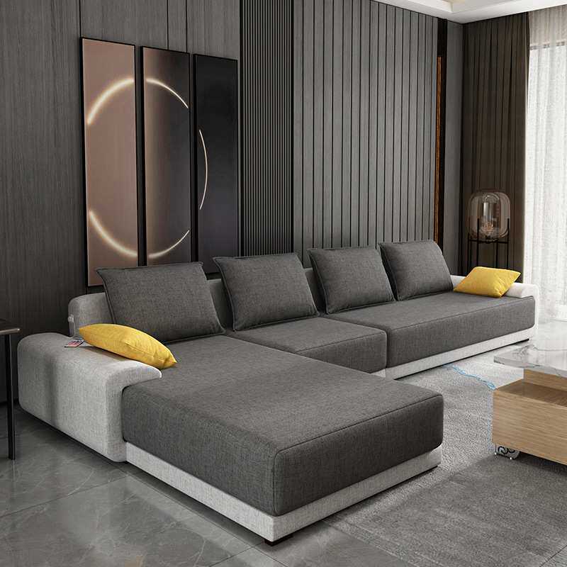 北欧布艺沙发3.3/3.6米棉麻乳胶科技布大小户型客厅简约现代组