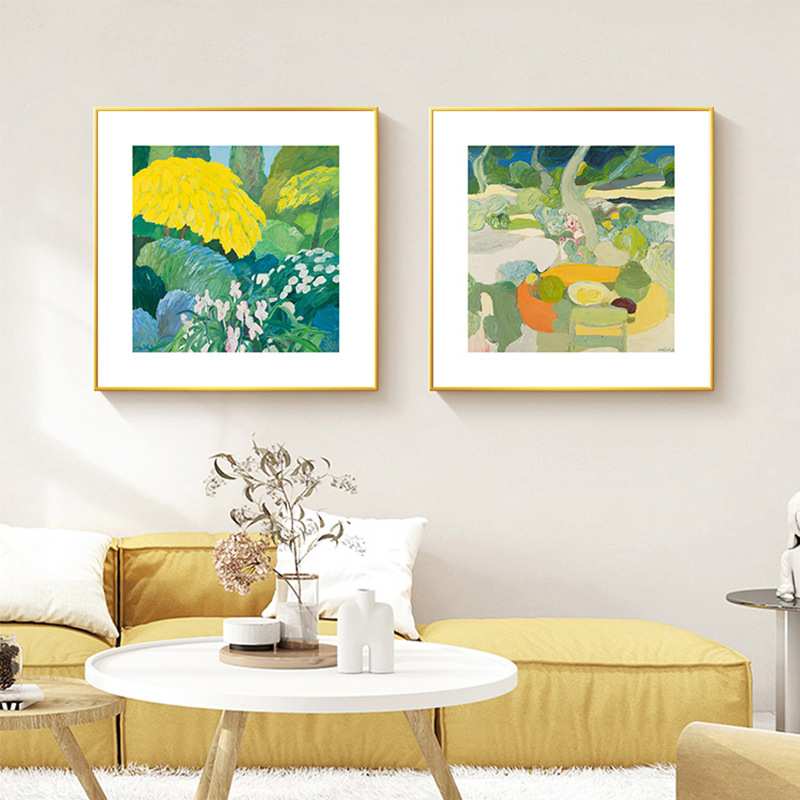 春日花语 现代简约餐厅装饰画小众风景油画北欧文艺客厅静物挂画