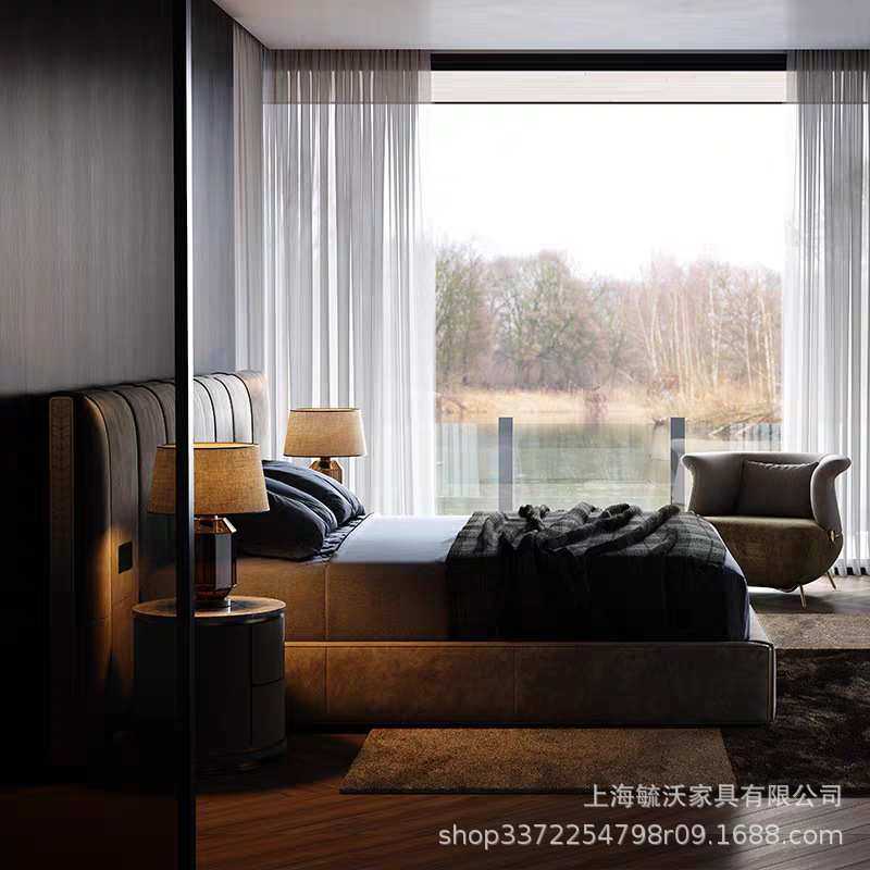 意式极简床2025新款主卧双人床别墅全屋设计师卧室现代简约布艺床,电子元器件市场,其它元器件,淘宝优惠券,粉丝福利购,淘宝优惠卷