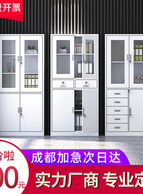 成都办公文件柜资料柜财务档案书柜带锁铁皮矮柜员工更衣储物柜子