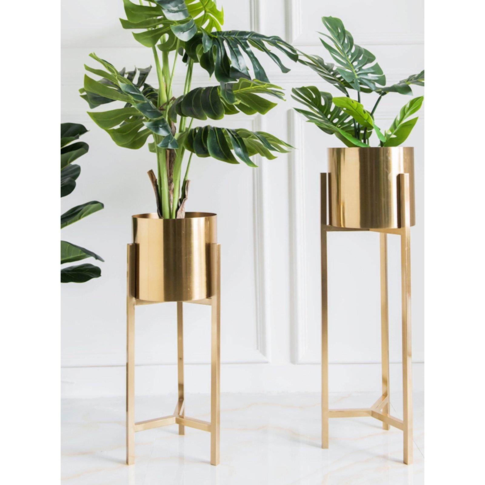 北欧仿铜金色轻奢花架客厅电视柜阳台绿萝绿植花盆落地置物架摆件,家居饰品,装饰摆件,淘宝优惠券,粉丝福利购,淘宝优惠卷