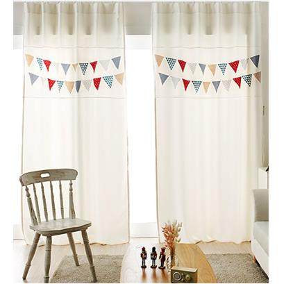 成品阳台窗帘韩式现代简约清新卡通遮光客厅卧室落地儿童房包邮