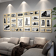 风景照片墙装 相片墙欧美风情黑白效果挂墙大尺寸相框墙 饰欧式