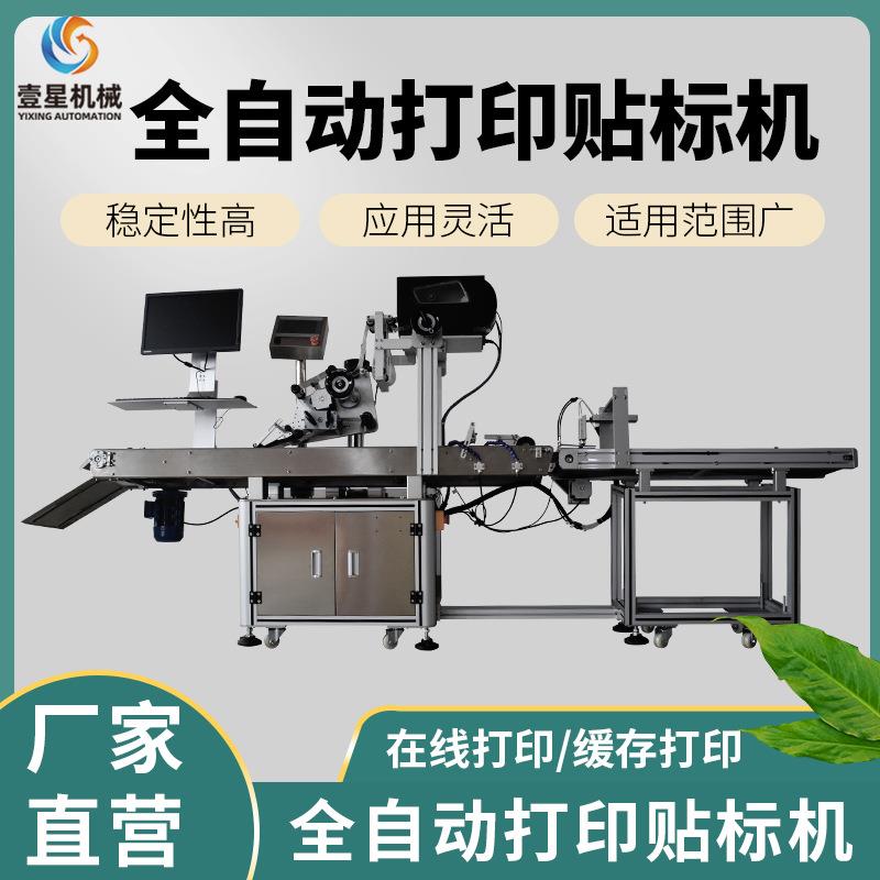 全自动实时打印平面贴标机纸箱袋子条码在线打印贴标机打印贴箱机