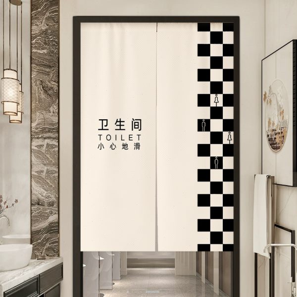 厕所门帘隔断帘卫生间专用布帘遮挡帘定制商用饭店后厨洗手间半帘