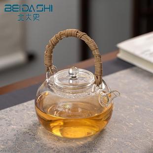 北大烧史新款 020用养生花 璃玻煮茶壶中陶式 提梁水壶家用电炉专TL