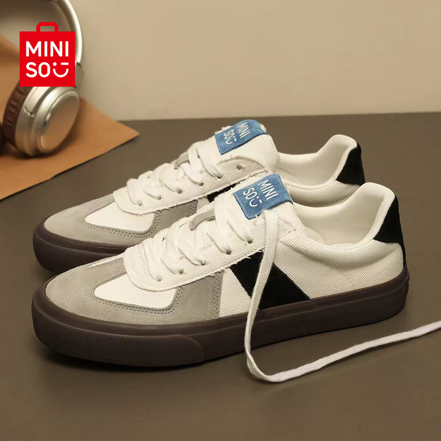 MINISO/名创优品鞋子女运动滑板鞋情侣德训鞋潮牌小众学生帆布鞋,女鞋,休闲板鞋,淘宝优惠券,粉丝福利购,淘宝优惠卷