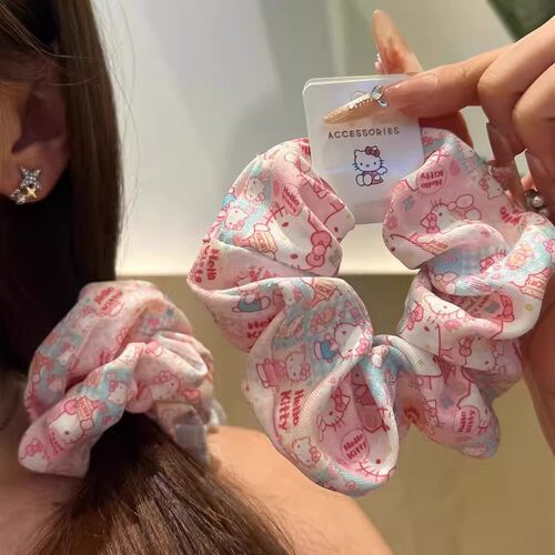 可爱韩系猫咪发圈甜美可爱气质大肠头绳简约设计少女发饰发绳新款