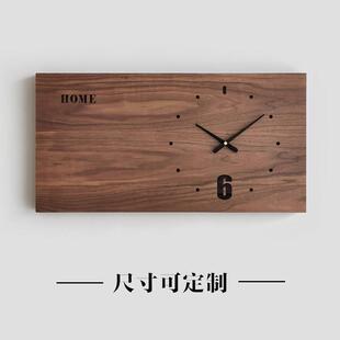 长方形 胡桃木 电表箱装饰画 画横版加长遮挡箱长版遮电箱的挂钟