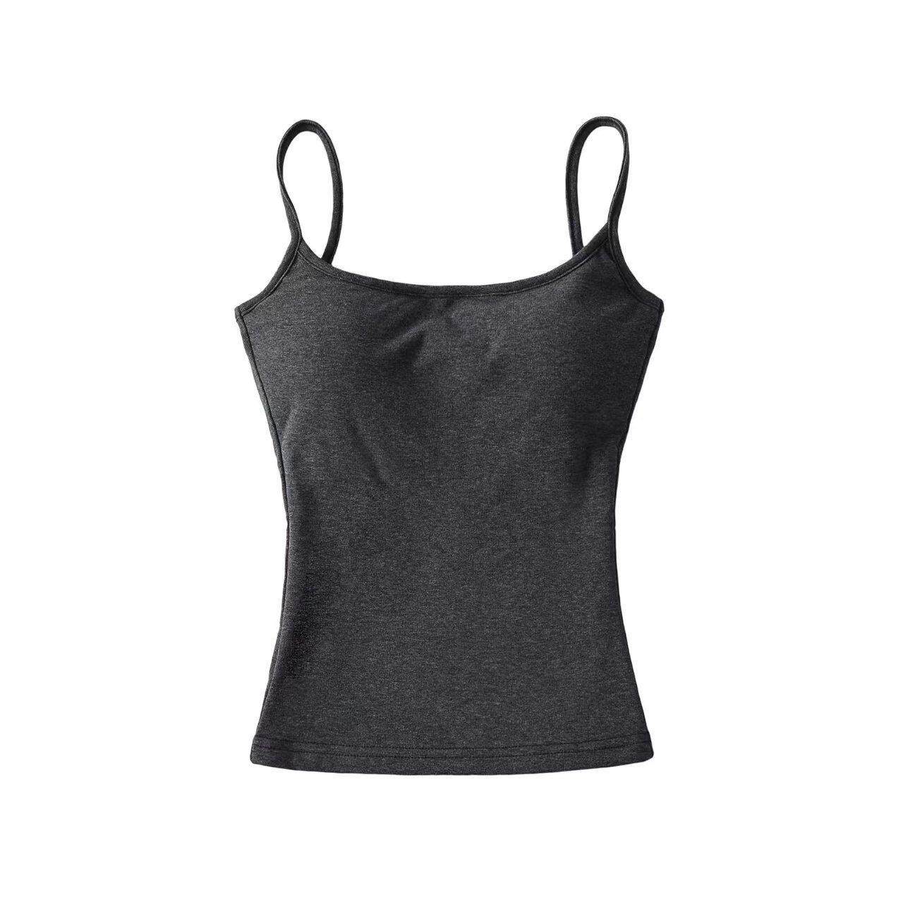 拿铁女孩带胸垫纯色小吊带背心女春季百搭美背内搭运动瑜伽背心