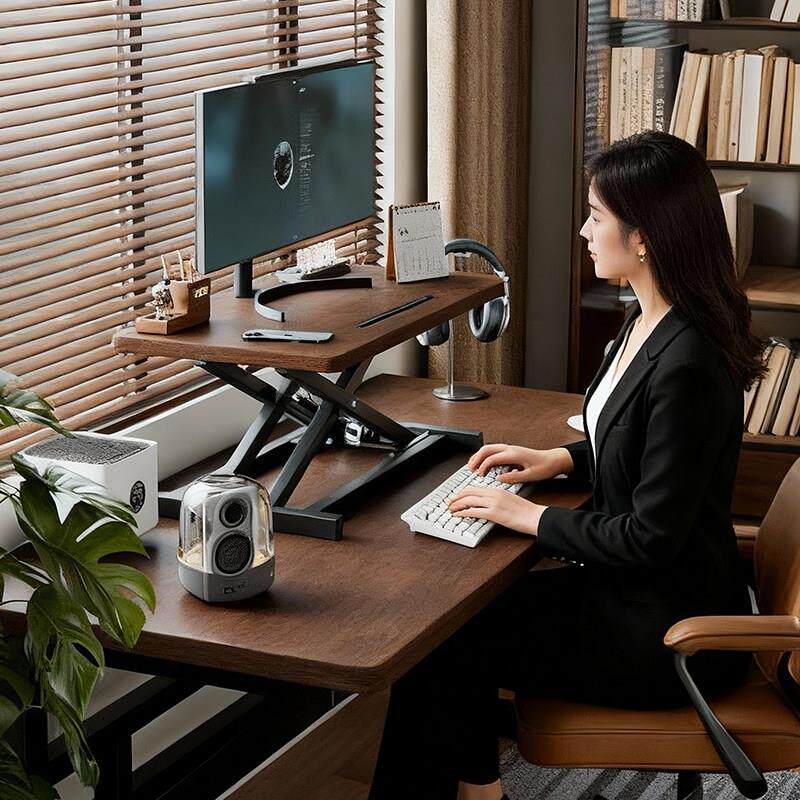 站立式办公桌工作台可折叠升降台小桌子显示器增高支架台式电脑桌