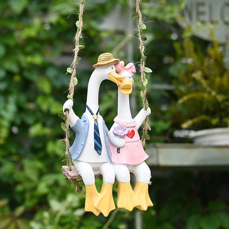 创意情侣鸭挂件民宿花店幼儿园阳台布置装饰品摆件乡村树脂工艺品,家居饰品,户外/庭院摆件,淘宝优惠券,粉丝福利购,淘宝优惠卷
