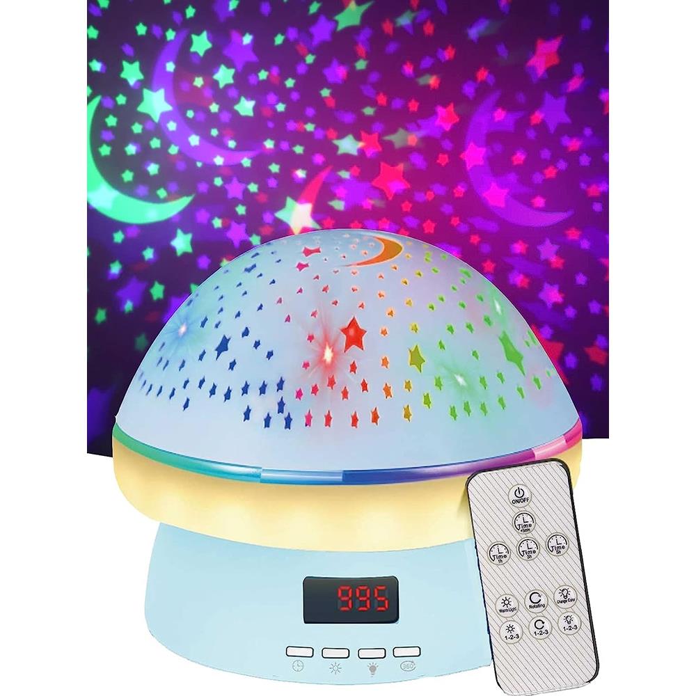 带遥控！方便100倍！星星投影灯8种LED灯多色定时旋转星空小夜灯