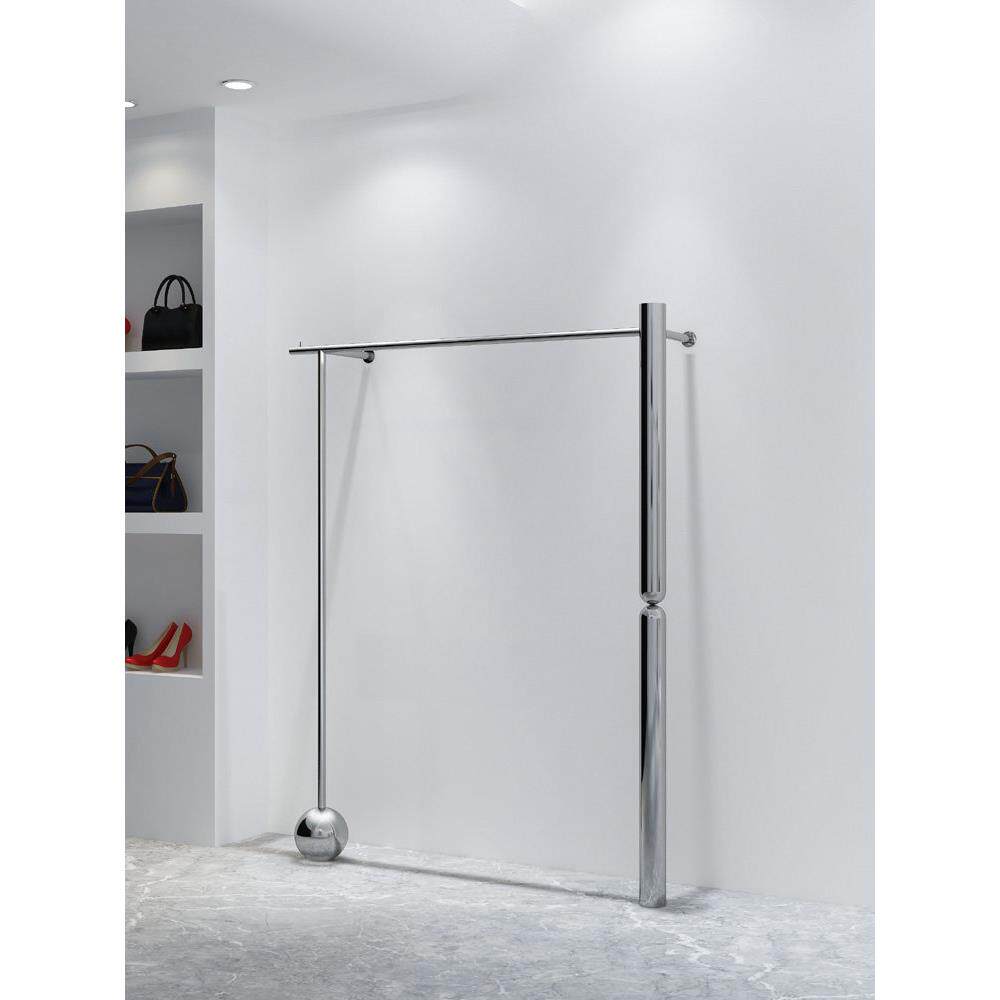 女装店展示架上墙服装店不锈钢拉丝货架儿童男装高档陈列挂衣架子