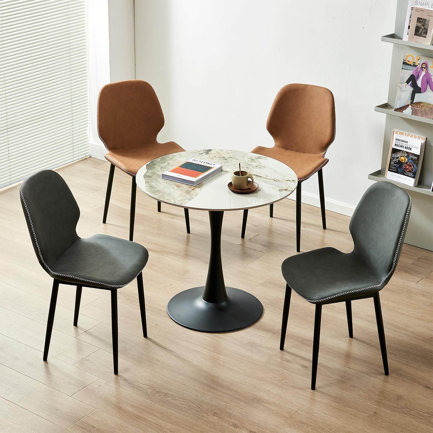 公司休息区商务接待洽谈桌椅组合一桌四椅办公室会客轻奢小圆形桌,住宅家具,岩板餐桌,淘宝优惠券,粉丝福利购,淘宝优惠卷