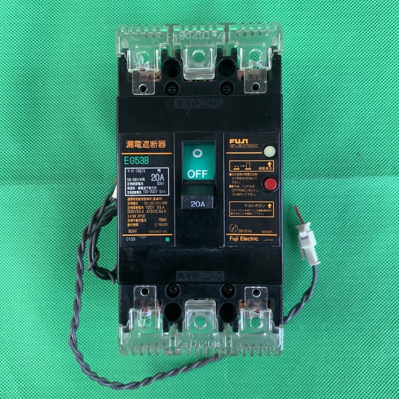 二手拆机日本富士 EG53B 3P 20A 15mA 三相漏电断路器开关