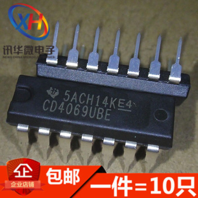 CD4069UBE  HCF4069UBE  六非门(反相器)直插DIP-14  进口
