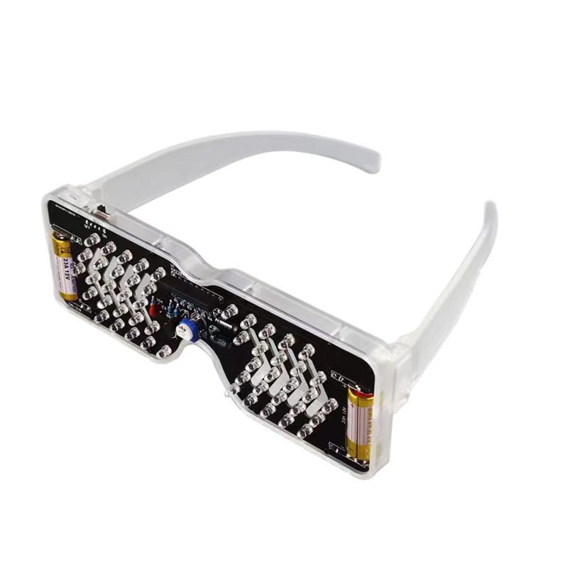 LED声控发光眼镜电子套件发光二极管闪灯电子散件趣味DIY练习焊接