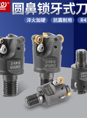 zoto数控锁牙式圆鼻刀头 EMR5R6R内外螺纹铣刀头钨钢刀杆CNC刀具