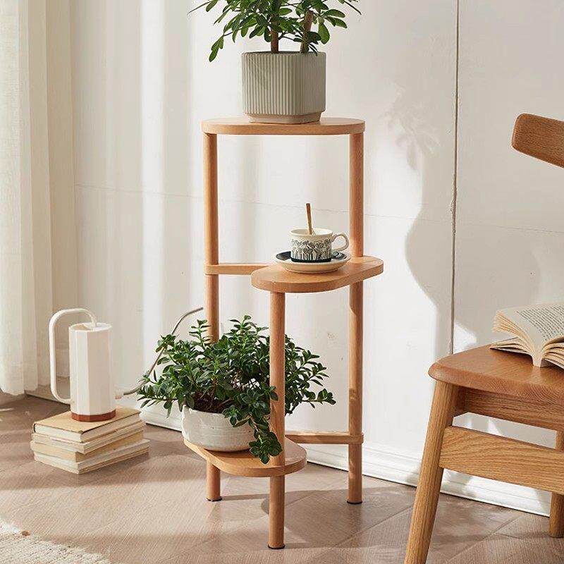 实木花架落地式盆栽摆放架家用绿植收纳展示架客厅多层简易整理架