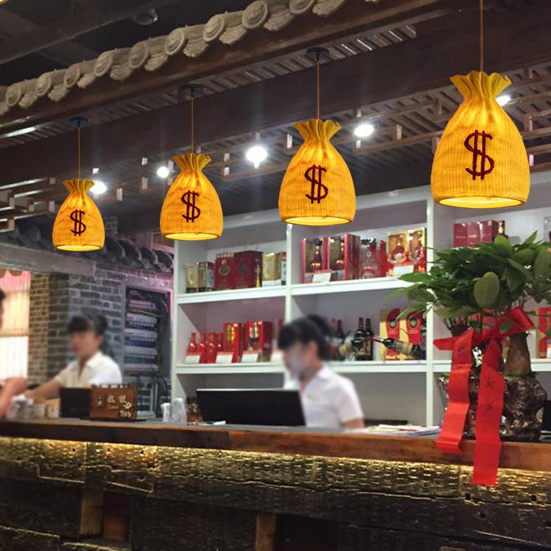 个性复古怀收银台饰吊旧灯店铺商用农家乐D168灯吧台厅餐装酒庄中