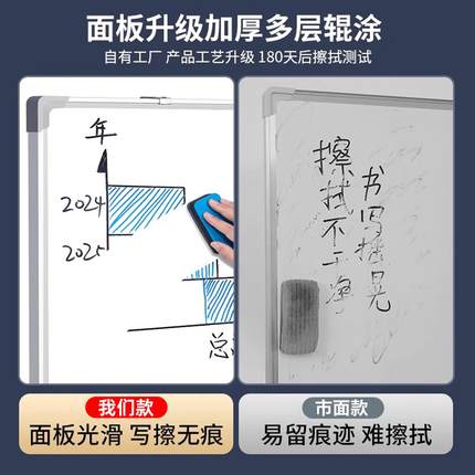 可移动办公磁吸白板写板双面小黑板家用教学擦写儿童画板墙贴立商