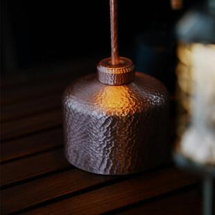 户外露营紫铜锤纹气罐套覆古野营汽灯燃料罐瓦斯罐保护套高山炉灶