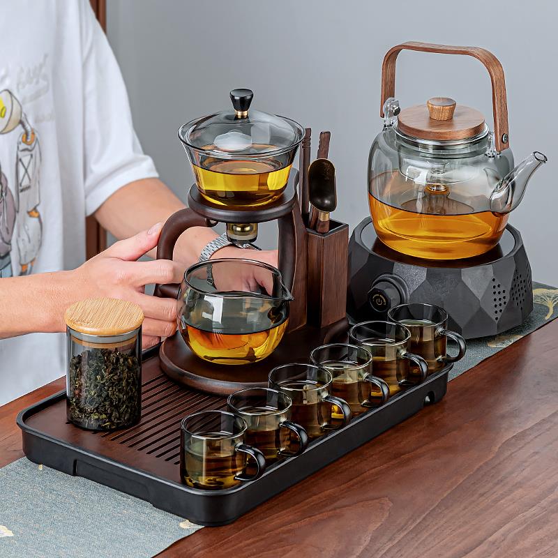 懒人茶泡茶神器玻XJ202412璃动具套装茶壶茶杯功夫茶吸自泡茶器磁