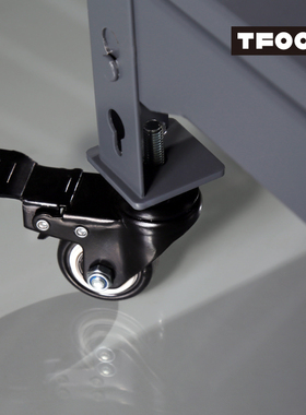 太孚TFOO 带挂衣杆可移动小货架 带轮子灰色陈列架 四层金属架子