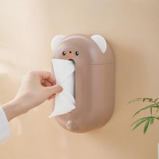 餐巾纸收纳抽纸盒 卡通纸巾盒家用客厅餐桌茶几创意可爱悬壁挂式