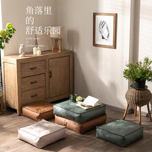 蒲团坐垫卧室地上屁垫皮垫子坐墩 榻榻米垫子阳台沙发懒人坐墩日式