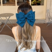 香颂假日 原创设计五层超大蝴蝶结发夹弹簧夹后脑勺发饰高级感