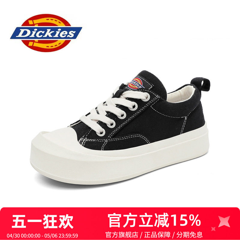 dickies童鞋2026新款夏季黑色儿童帆布鞋男童女童板鞋小学生鞋子