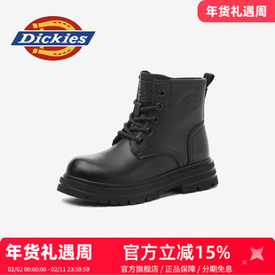 dickies童鞋2026新款春秋季女孩儿童马丁靴女童黑色短靴男童靴子