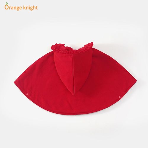 婴儿披风斗篷秋冬百天女宝宝喜庆过年小龙衣服外出防风加绒小披肩