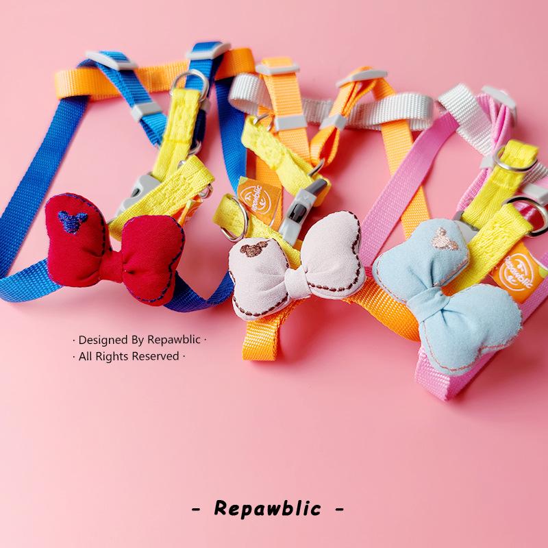 宠物牵引绳小型犬幼犬狗胸背带绳贵宾俊介约克夏雪纳瑞遛狗绳套装